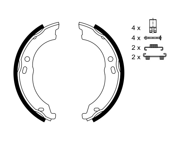 Brake Shoe Set, parking brake - 0 986 487 726 BOSCH