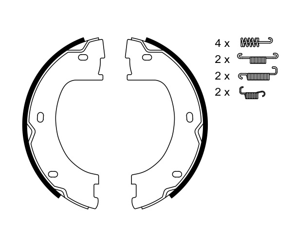 Brake Shoe Set, parking brake - 0 986 487 751 BOSCH