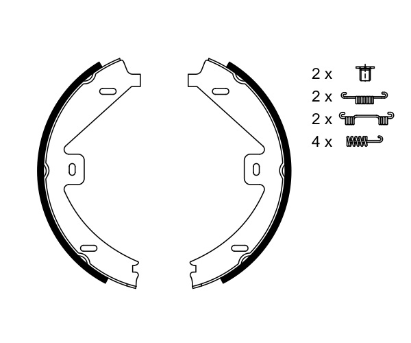 Brake Shoe Set, parking brake - 0 986 487 752 BOSCH