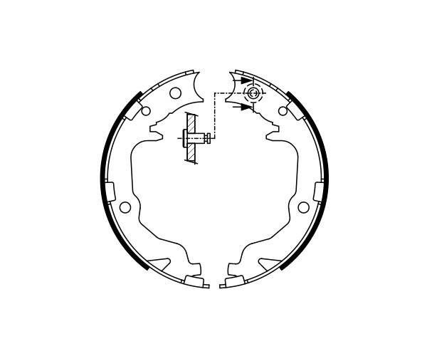 Brake Shoe Set, parking brake - 0 986 487 766 BOSCH
