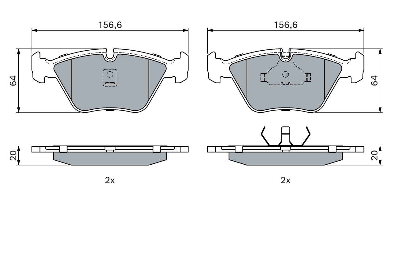 Brake Pad Set, disc brake - 0 986 490 640 BOSCH