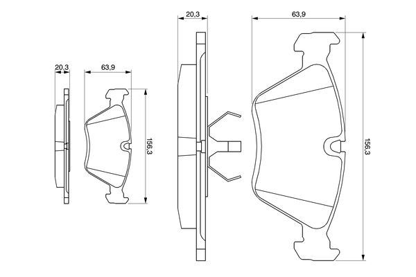 Brake Pad Set, disc brake - 0 986 490 640 BOSCH