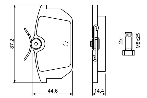 Brake Pad Set, disc brake - 0 986 491 030 BOSCH