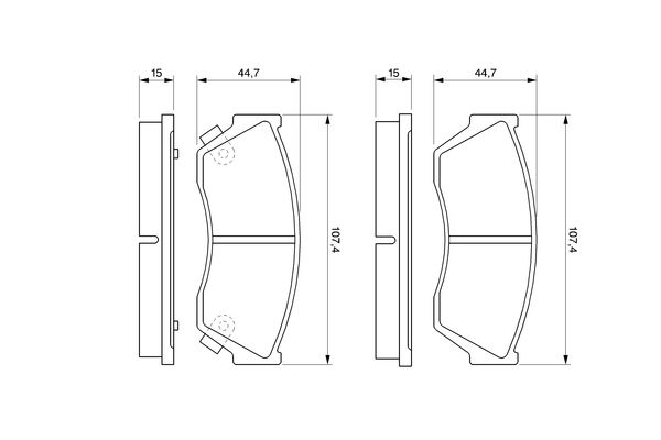 Brake Pad Set, disc brake - 0 986 493 340 BOSCH