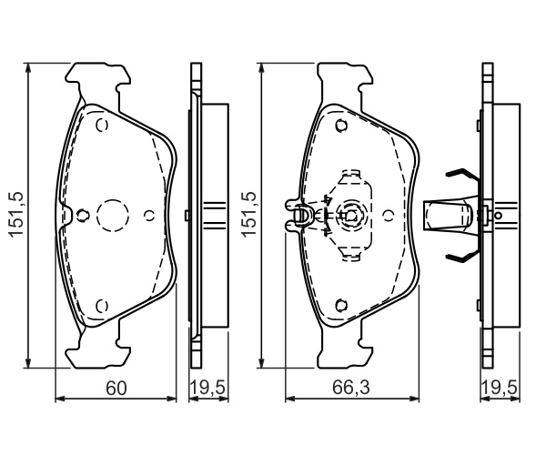 Brake Pad Set, disc brake - 0 986 494 002 BOSCH