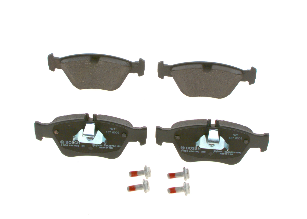Kit pastiglie freno, Freno a disco - 0 986 494 002 BOSCH