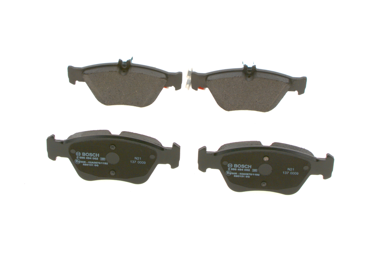 Brake Pad Set, disc brake - 0 986 494 002 BOSCH