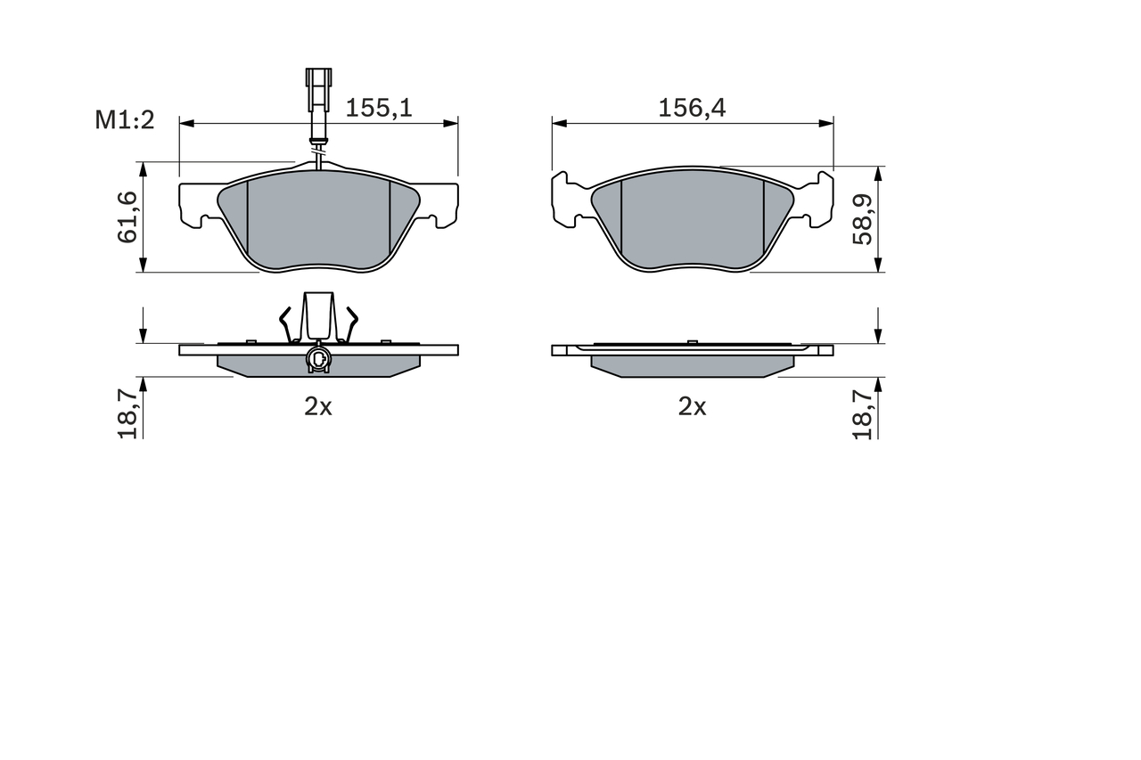Brake Pad Set, disc brake - 0 986 494 004 BOSCH