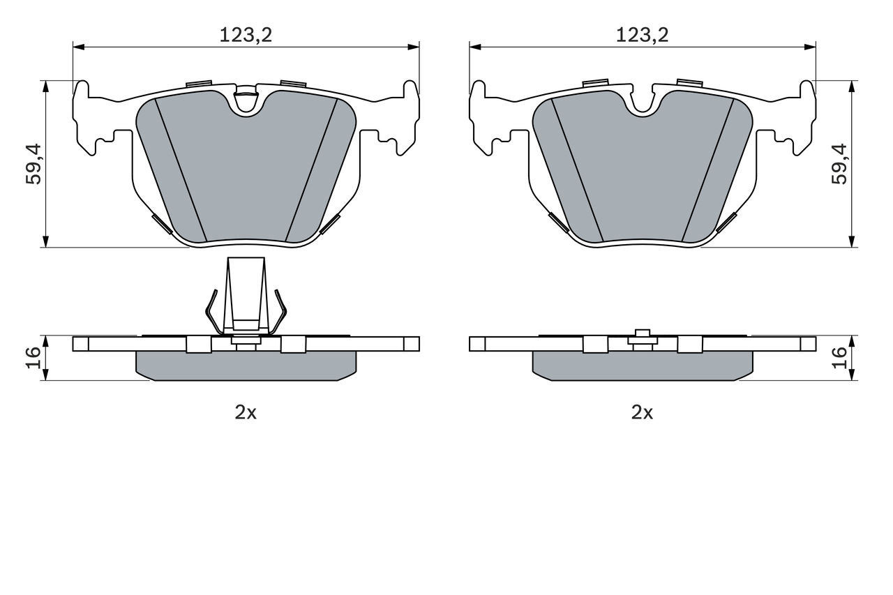 Brake Pad Set, disc brake - 0 986 494 006 BOSCH