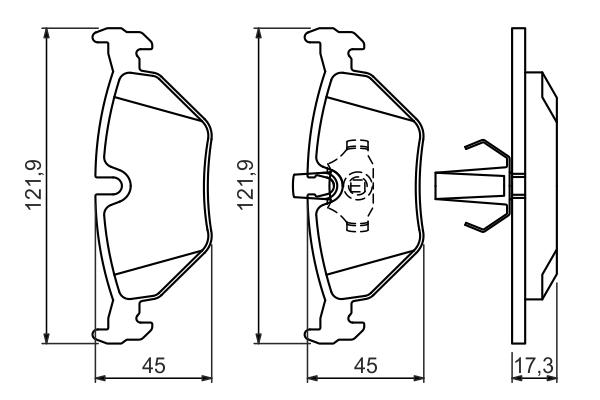 Brake Pad Set, disc brake - 0 986 494 009 BOSCH