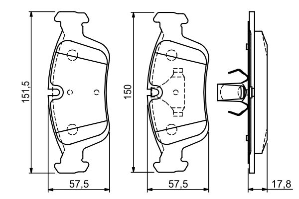 Brake Pad Set, disc brake - 0 986 494 015 BOSCH