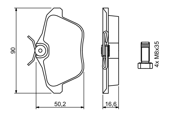 Brake Pad Set, disc brake - 0 986 494 020 BOSCH