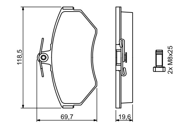 Brake Pad Set, disc brake - 0 986 494 021 BOSCH