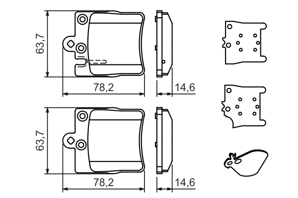 Brake Pad Set, disc brake - 0 986 494 022 BOSCH