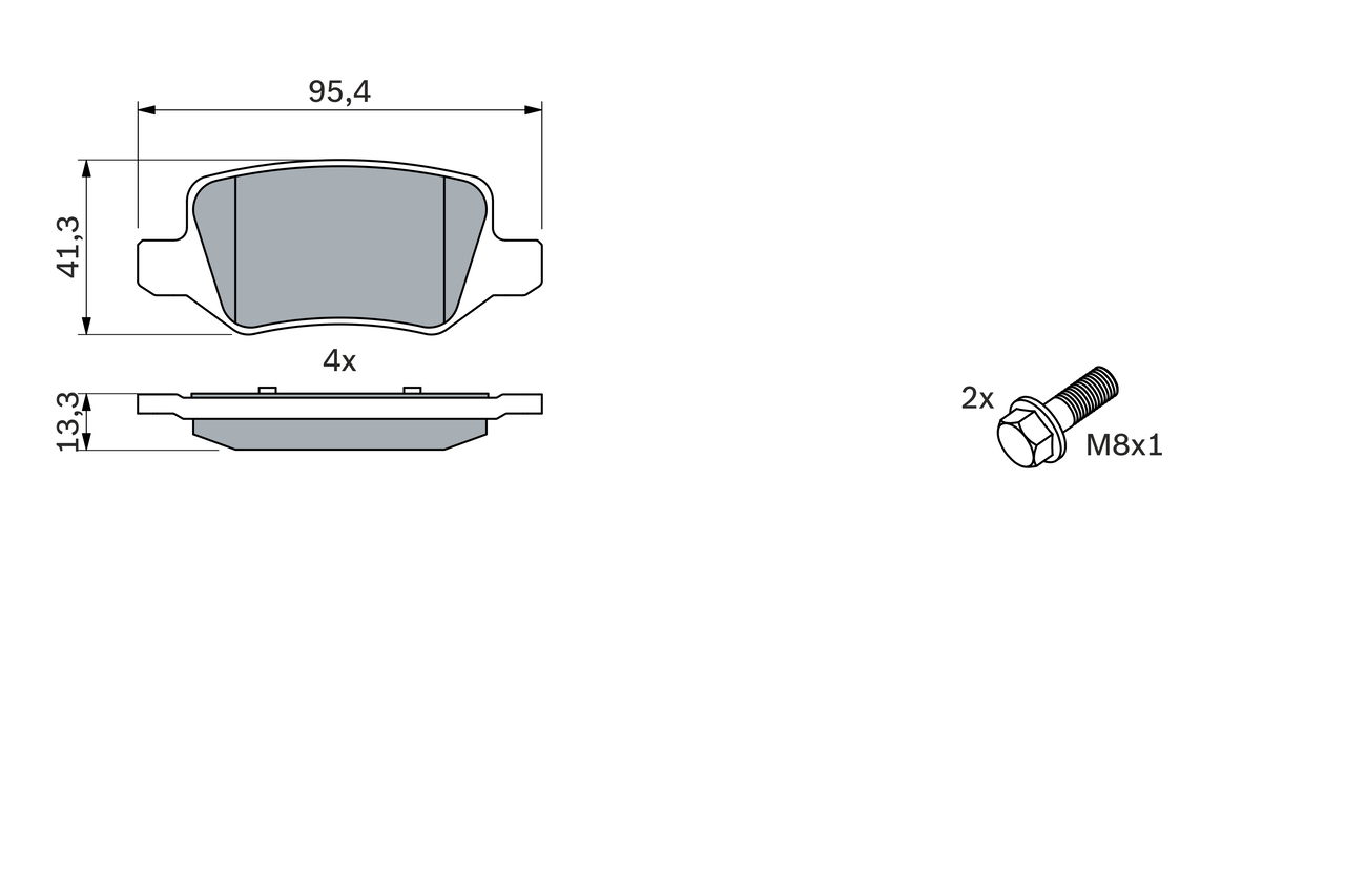 Brake Pad Set, disc brake - 0 986 494 023 BOSCH
