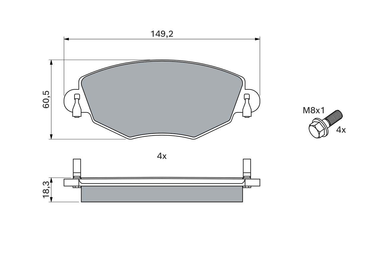 Kit pastiglie freno, Freno a disco - 0 986 494 026 BOSCH