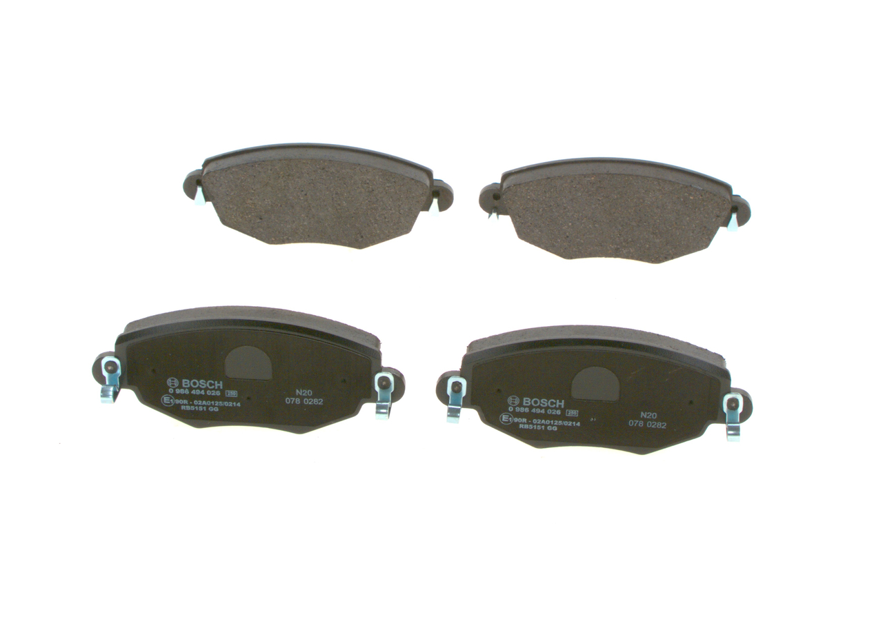 Kit pastiglie freno, Freno a disco - 0 986 494 026 BOSCH