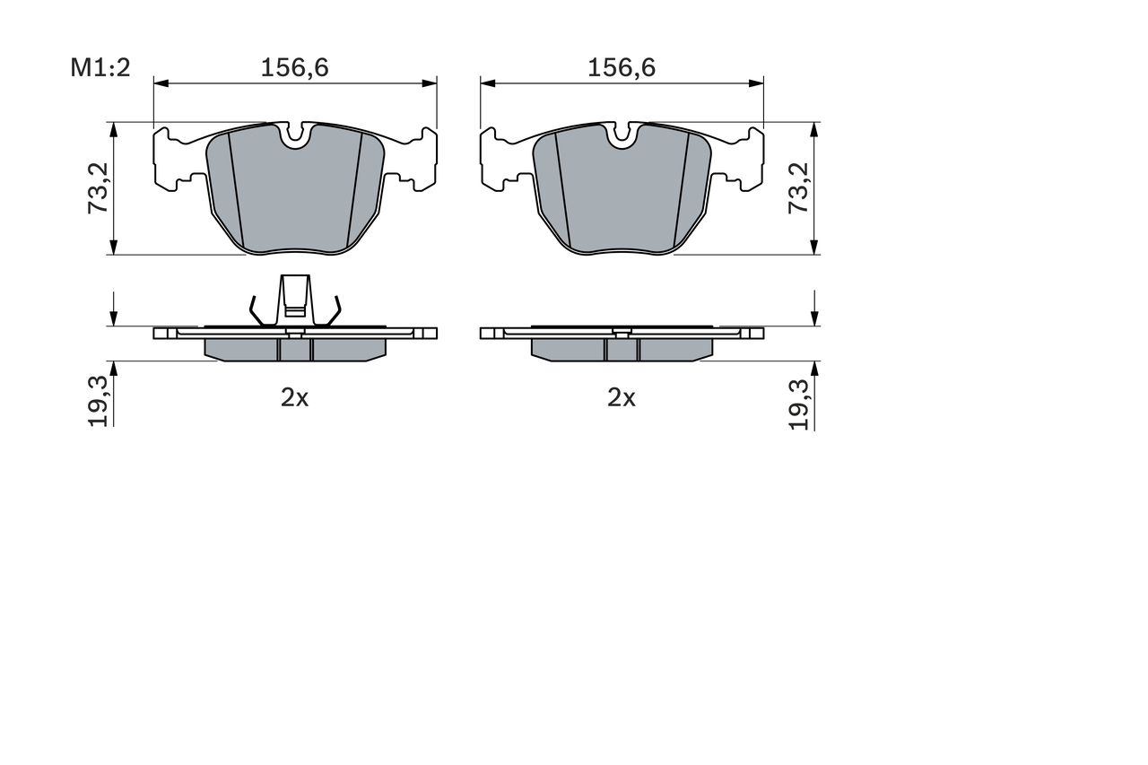 Brake Pad Set, disc brake - 0 986 494 028 BOSCH