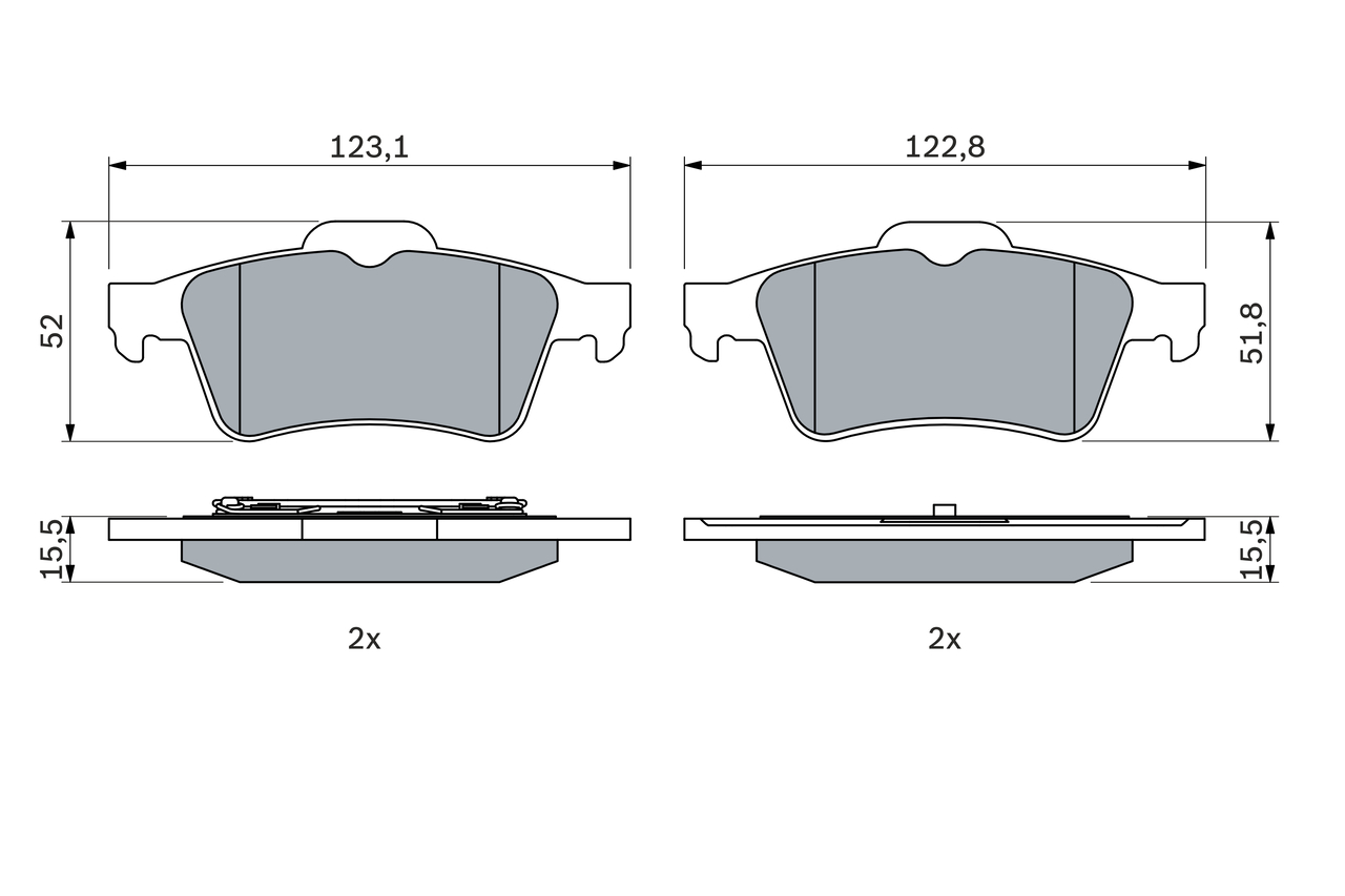 Brake Pad Set, disc brake - 0 986 494 032 BOSCH