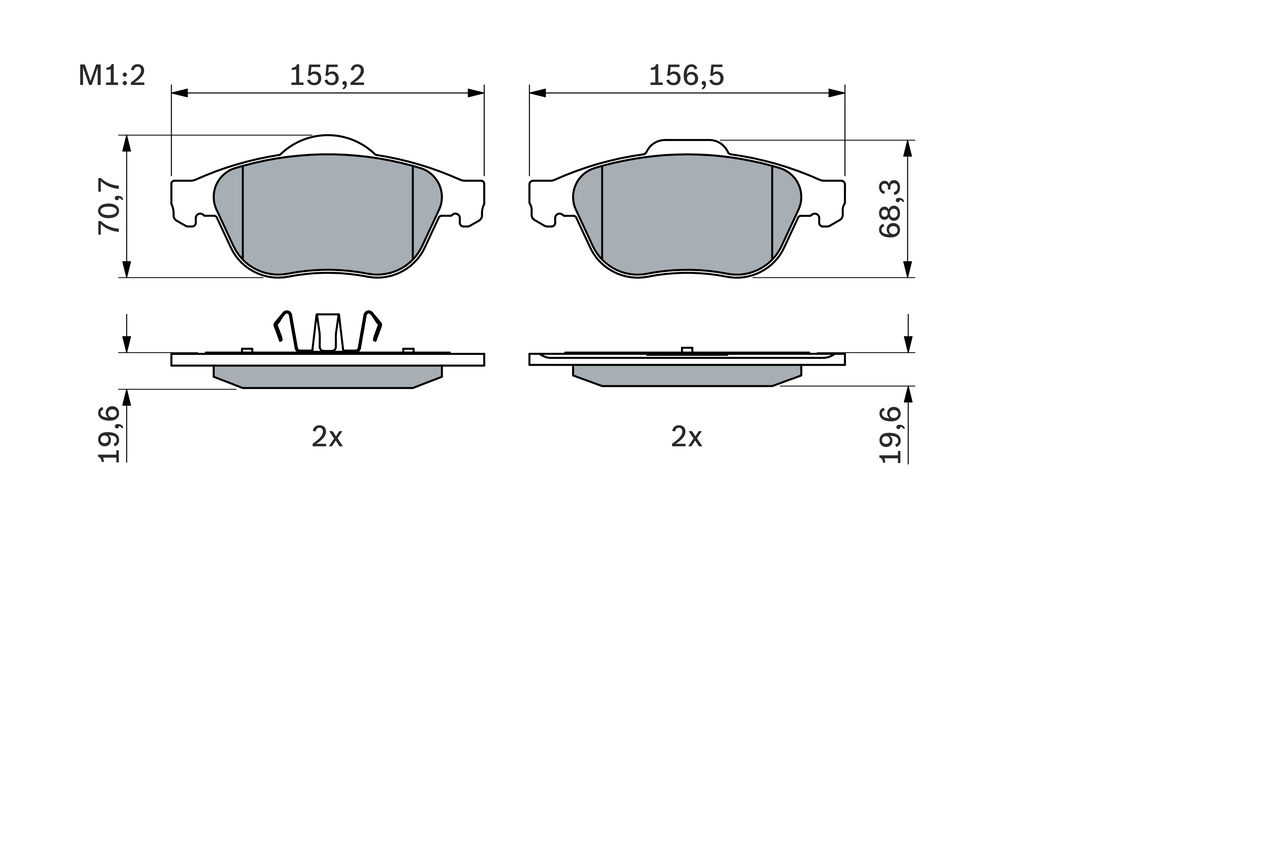 Brake Pad Set, disc brake - 0 986 494 033 BOSCH