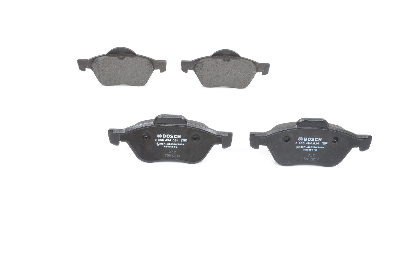 Brake Pad Set, disc brake - 0 986 494 034 BOSCH