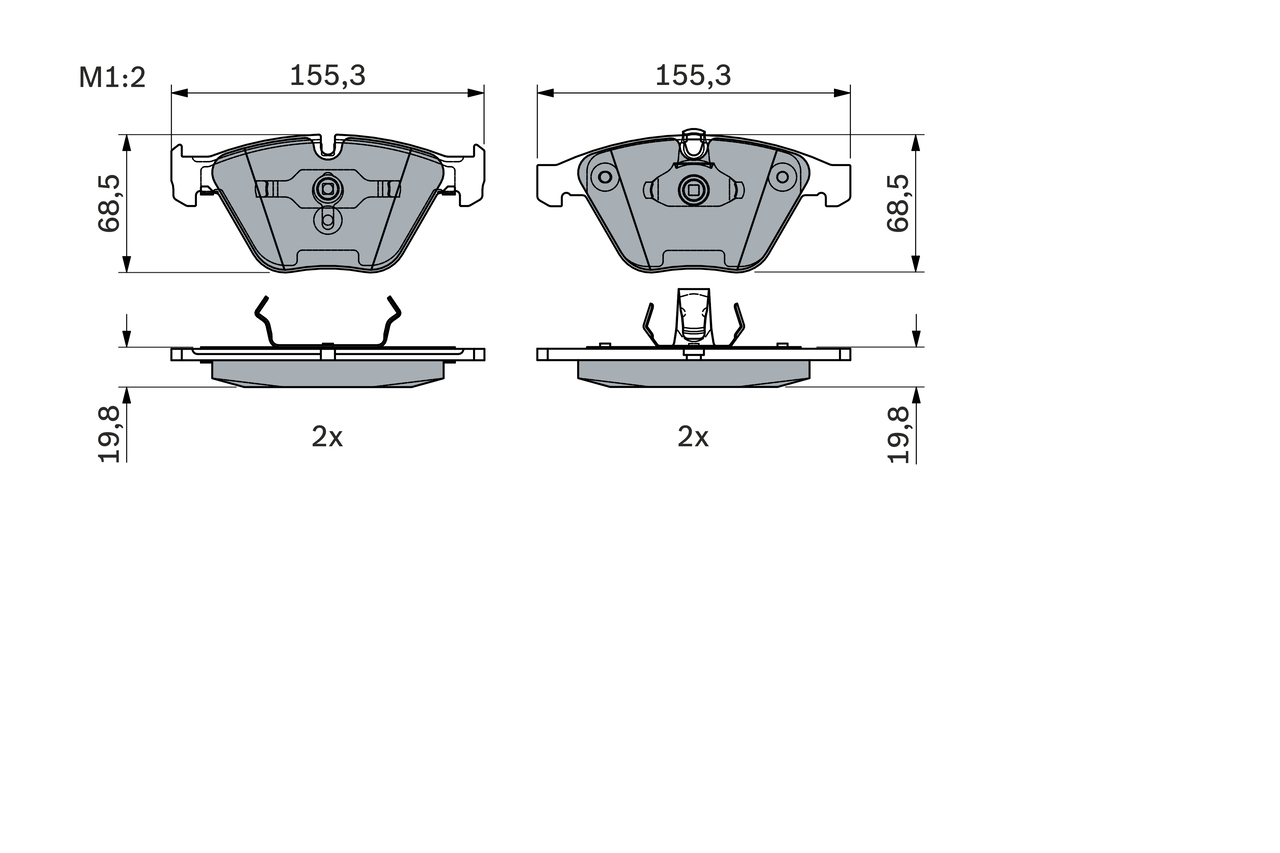 Brake Pad Set, disc brake - 0 986 494 036 BOSCH