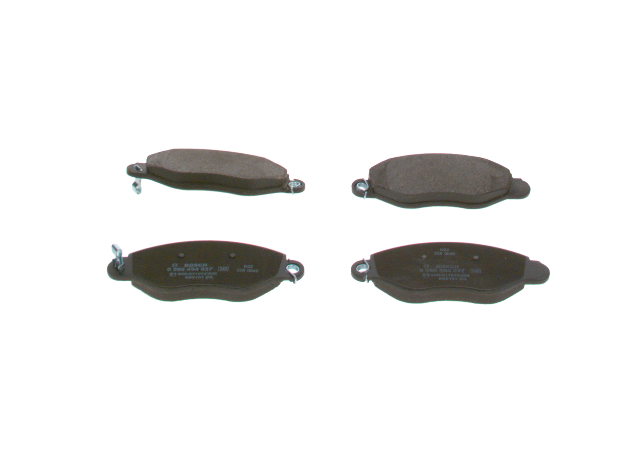 Комплект тормозных колодок, дисковый тормоз - 0 986 494 037 BOSCH