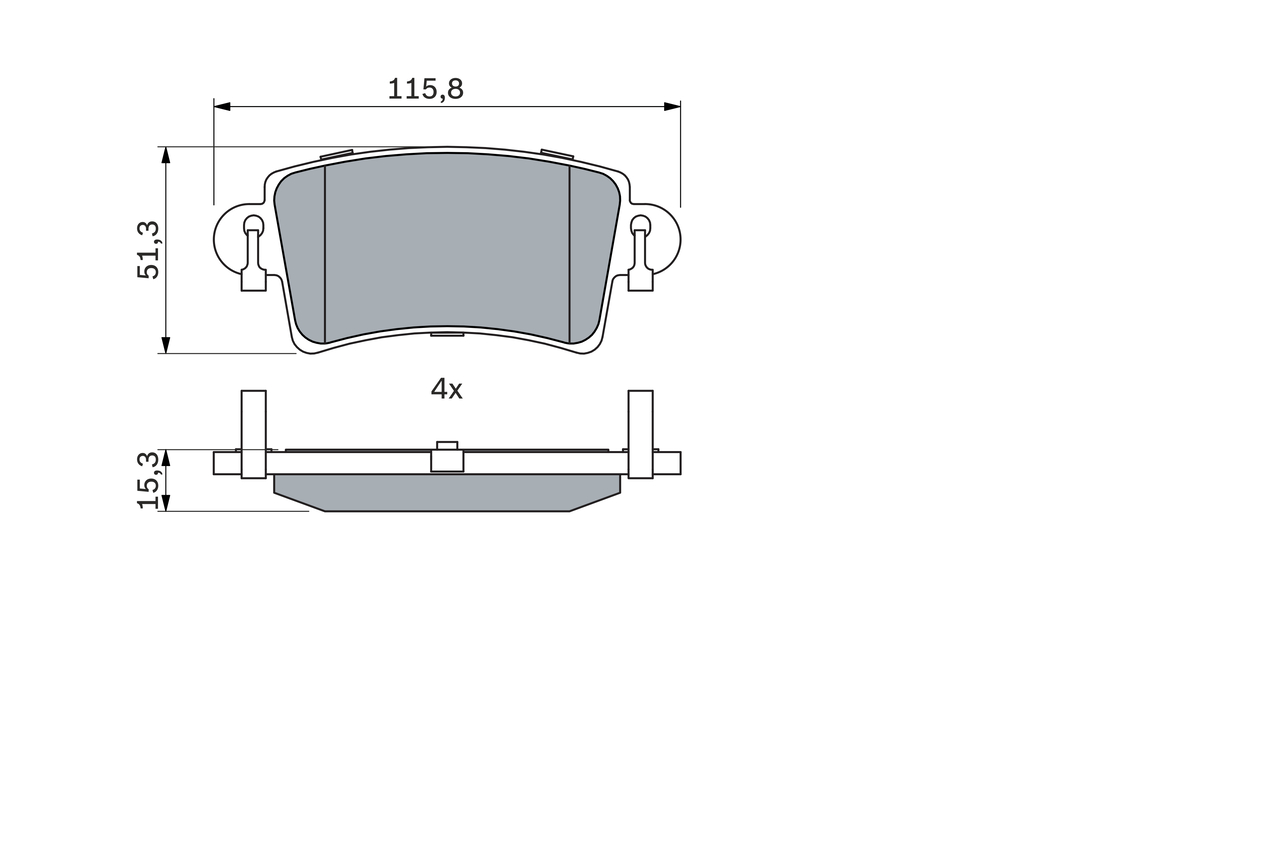 Brake Pad Set, disc brake - 0 986 494 043 BOSCH