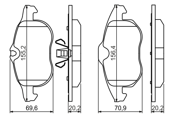 Brake Pad Set, disc brake - 0 986 494 044 BOSCH