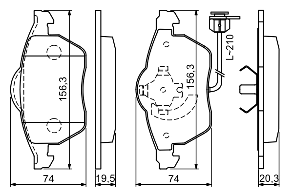 Brake Pad Set, disc brake - 0 986 494 050 BOSCH