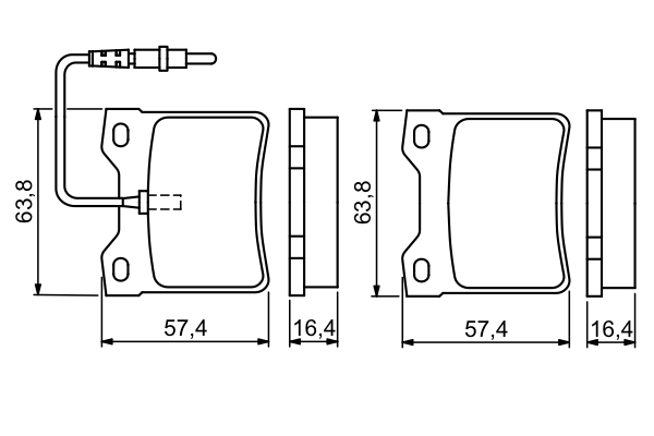 Brake Pad Set, disc brake - 0 986 494 055 BOSCH