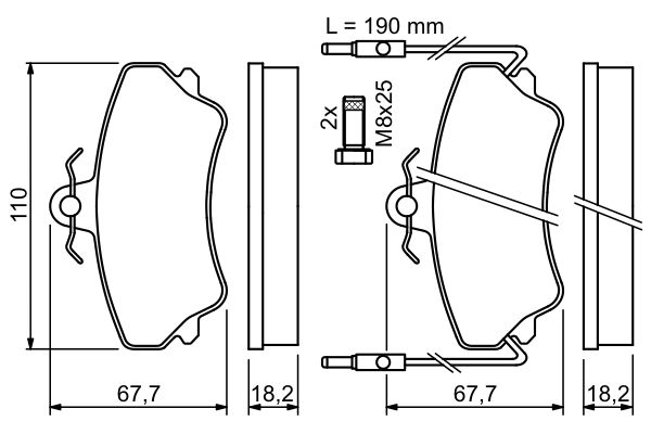 Brake Pad Set, disc brake - 0 986 494 056 BOSCH