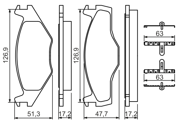 Brake Pad Set, disc brake - 0 986 494 057 BOSCH