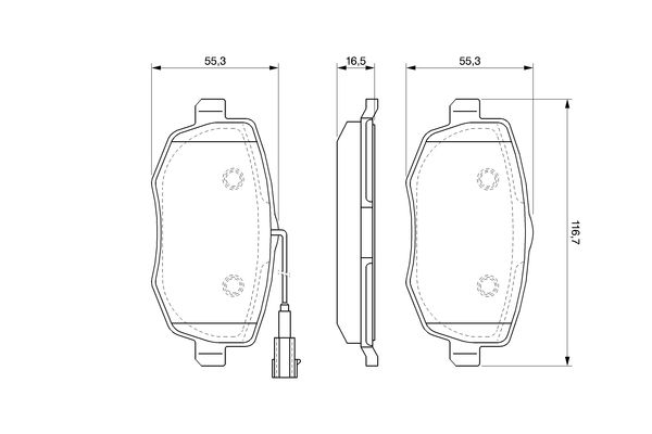 Brake Pad Set, disc brake - 0 986 494 075 BOSCH