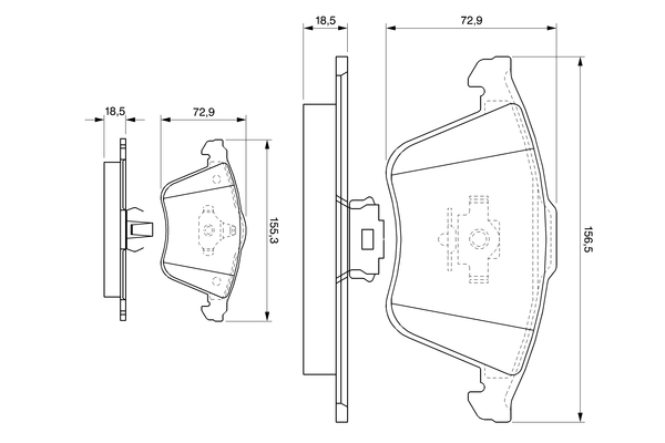 Brake Pad Set, disc brake - 0 986 494 077 BOSCH