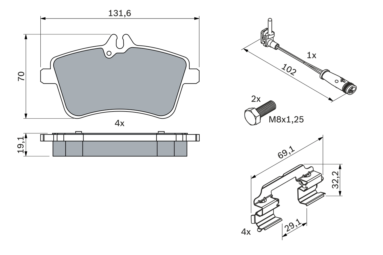 Brake Pad Set, disc brake - 0 986 494 085 BOSCH