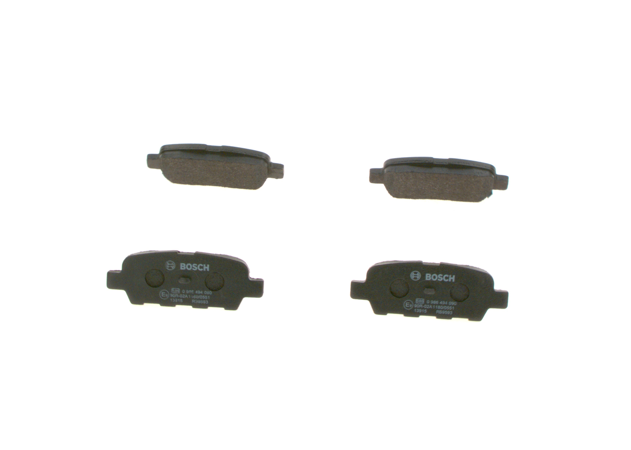 stabdžių trinkelių rinkinys, diskinis stabdys - 0 986 494 090 BOSCH