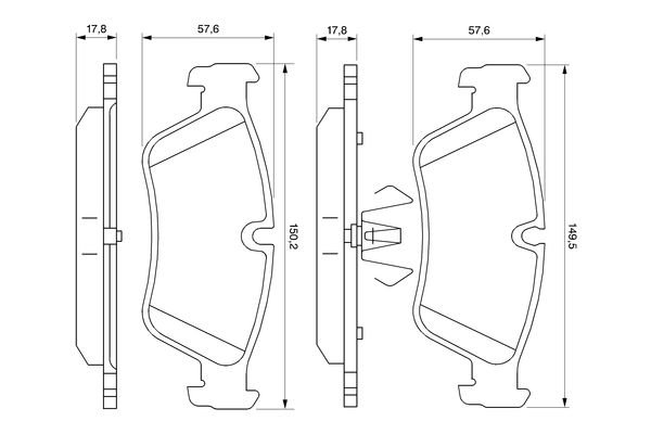 Brake Pad Set, disc brake - 0 986 494 096 BOSCH