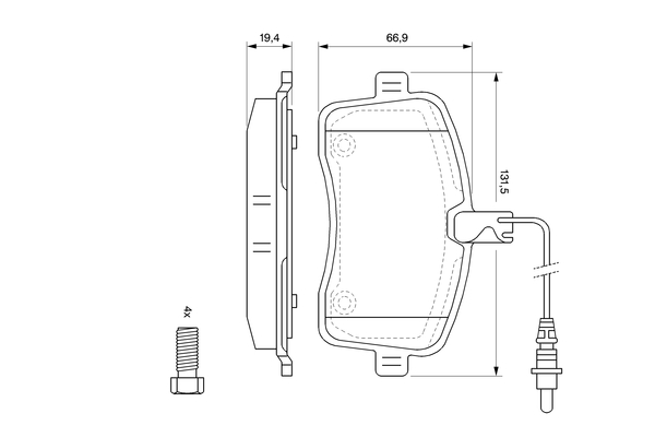Brake Pad Set, disc brake - 0 986 494 097 BOSCH