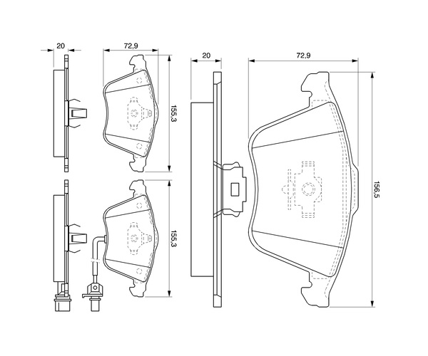 Brake Pad Set, disc brake - 0 986 494 103 BOSCH