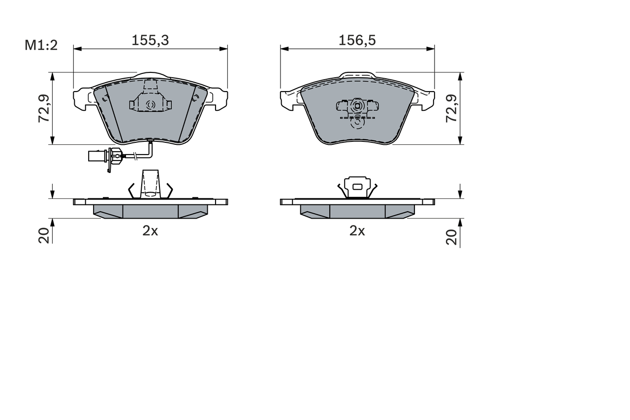Brake Pad Set, disc brake - 0 986 494 104 BOSCH