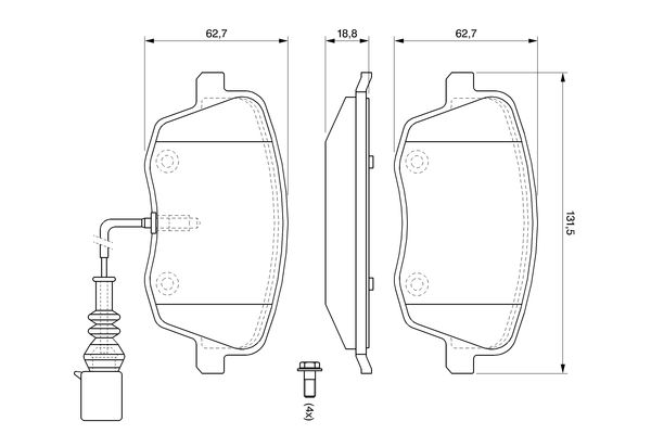Brake Pad Set, disc brake - 0 986 494 105 BOSCH