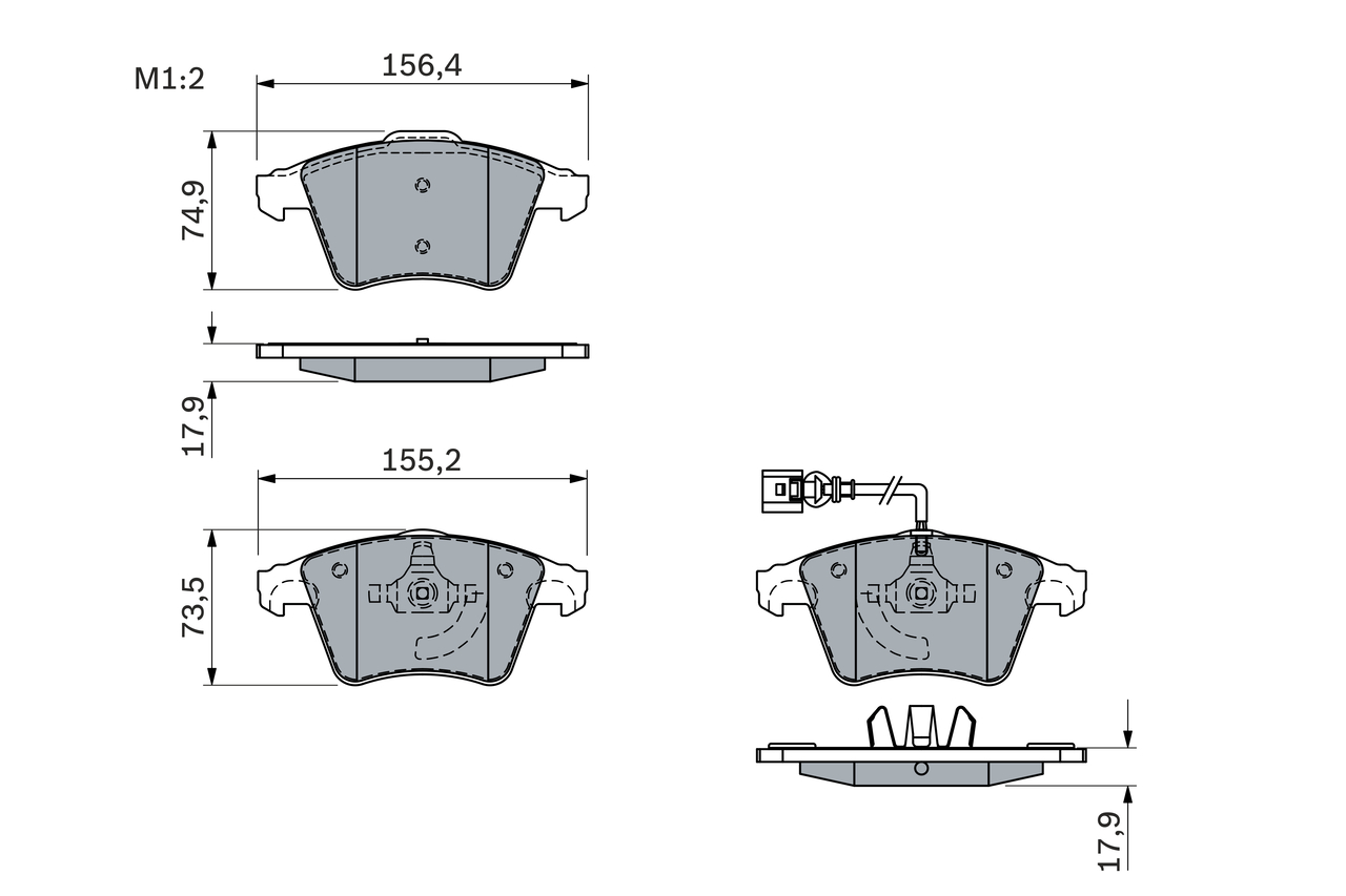 Brake Pad Set, disc brake - 0 986 494 107 BOSCH