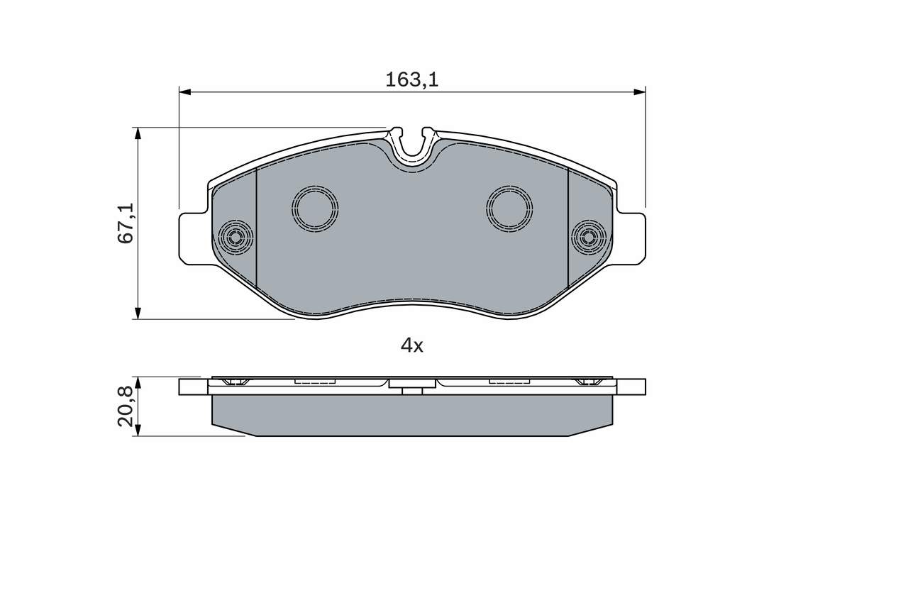 Brake Pad Set, disc brake - 0 986 494 121 BOSCH