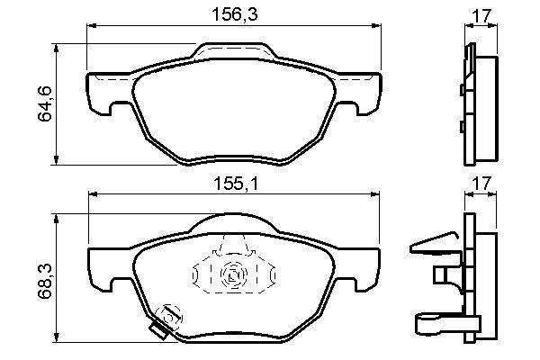 Brake Pad Set, disc brake - 0 986 494 135 BOSCH