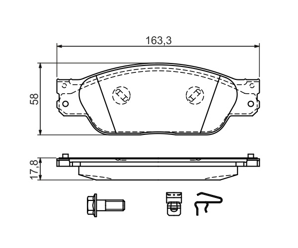 Brake Pad Set, disc brake - 0 986 494 141 BOSCH