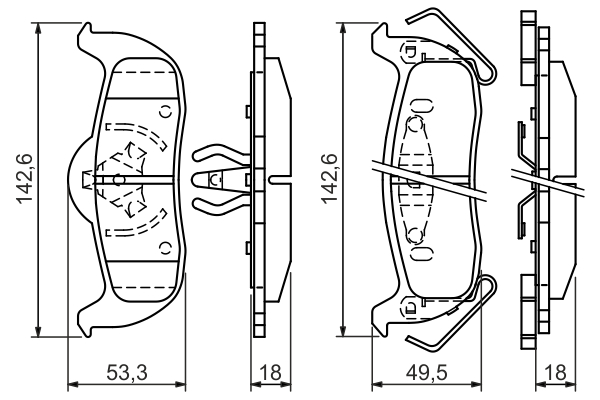 Brake Pad Set, disc brake - 0 986 494 142 BOSCH