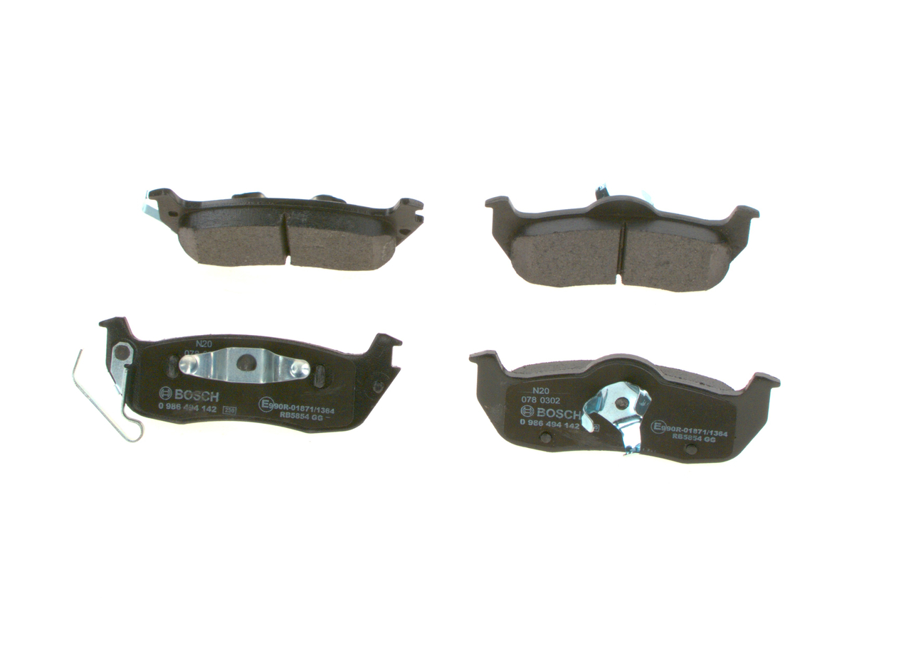 Комплект тормозных колодок, дисковый тормоз - 0 986 494 142 BOSCH