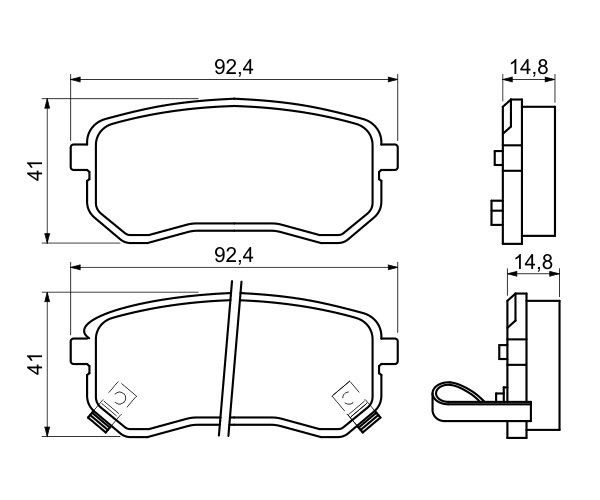 Brake Pad Set, disc brake - 0 986 494 145 BOSCH