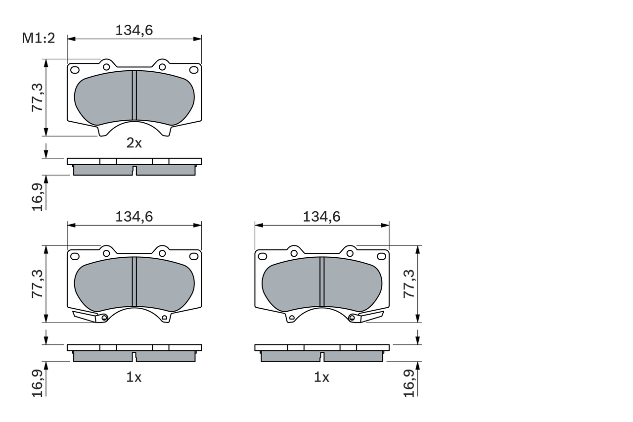 Brake Pad Set, disc brake - 0 986 494 153 BOSCH